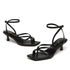 Women's Strappy Kitten Heels Square Toe Flip Flops Low Heels Ankle Strap Party Dress Thong Heeled Sandals - Evallys.com