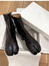 2024 Autumn Winter Soft Leather Split toe Tabi Women Ankle Boots Fashion Thick High heels Chunky Shoes Ins Style Short Booties - Evallys.com
