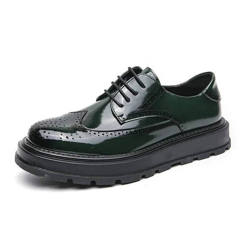 Green Patent Leather Oxford Shoes – Men’s Formal Business Dress Shoes - Evallys.com