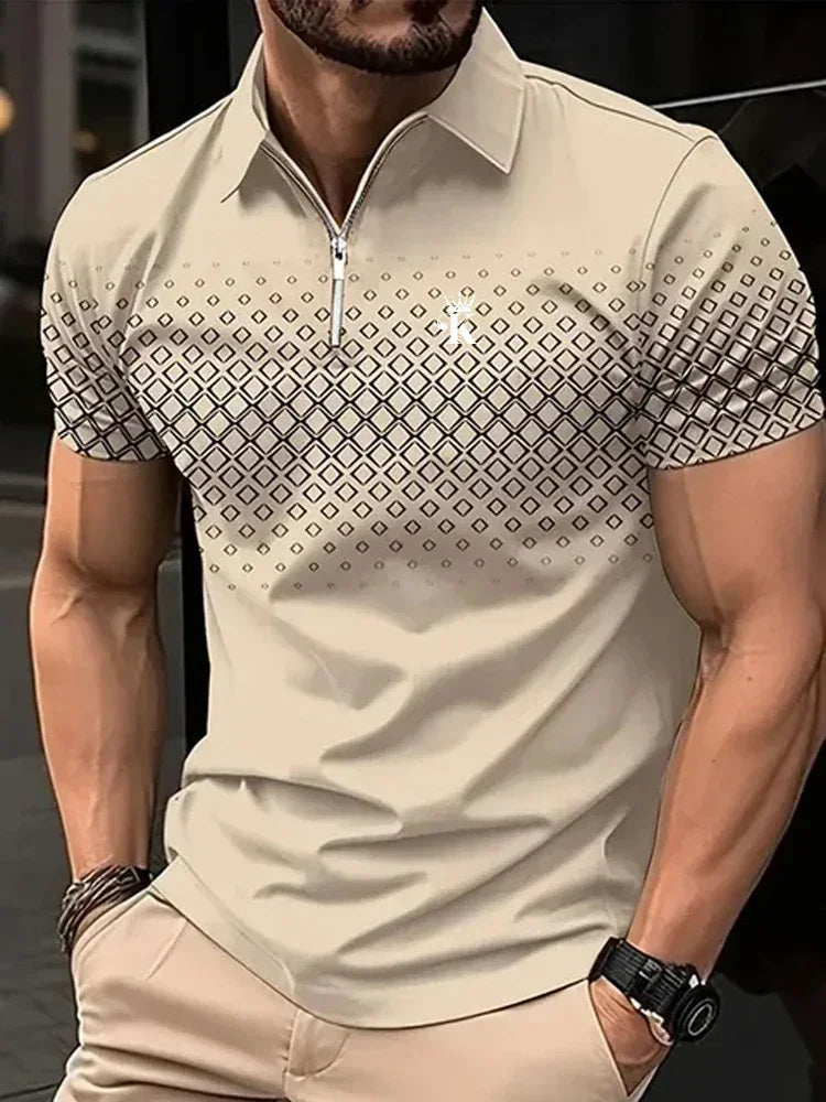 Business Men's Golf Polo Short Sleeve Polo Shirt Outdoor Casual Daily Streetwear Summer 3D Print Micro-elastic Polyester - Evallys.com