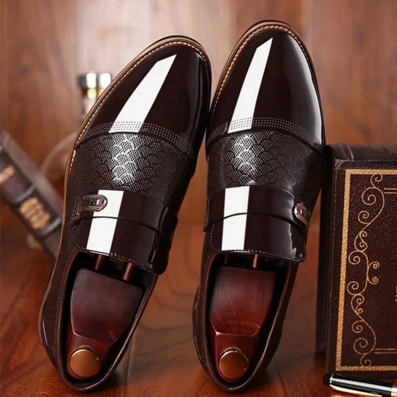 Elegant Men’s Formal Slip-On Shoes – Wedding & Business Leather Shoes - Evallys.com