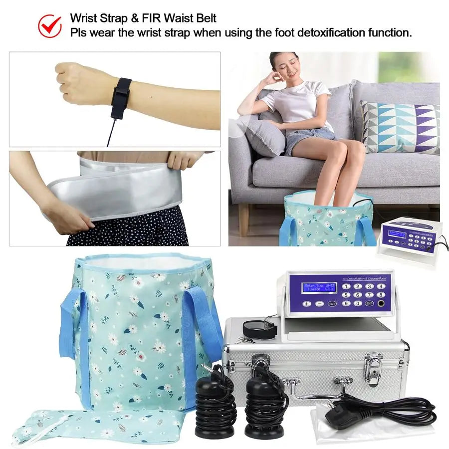 Foot Bath Detox Machine, Foot Spa Mchine for Home Use, Ionic Detox Foot Bath System, Include Collapsible Basin, Far Infrared Bel