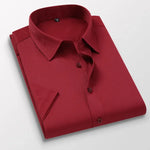 White Short-sleeved Shirt Men's Summer New Solid Color Ice Silk Thin Business Formal Casual Office No-iron Shirt Large Size 5XL - Evallys.com
