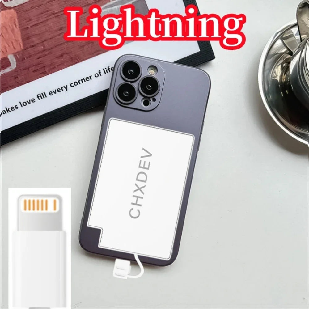 Power Bank For iPhone 5MM Ultra Thin 5000mAh Portable Fast Charging External Battery Built In Cable For Samsung iPhone XIAOMI - Evallys.com