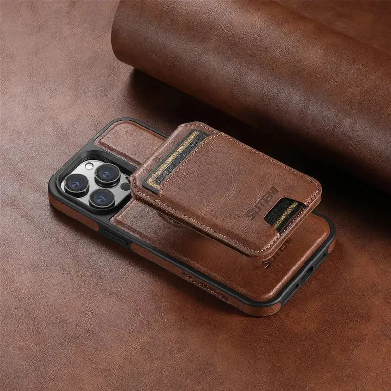 2 in 1 detachable With Magsafe Wireless Charging Wallet Leather Phone Case For iPhone 16 15 Pro Max 14 13 12Pro Magnetic Cover - Evallys.com
