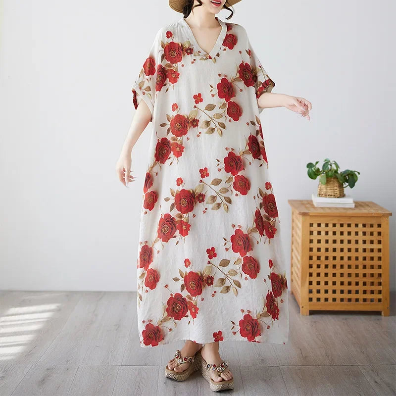 Bohemian Summer Maxi Dress – Vintage Loose Beach Streetwear - Evallys.com