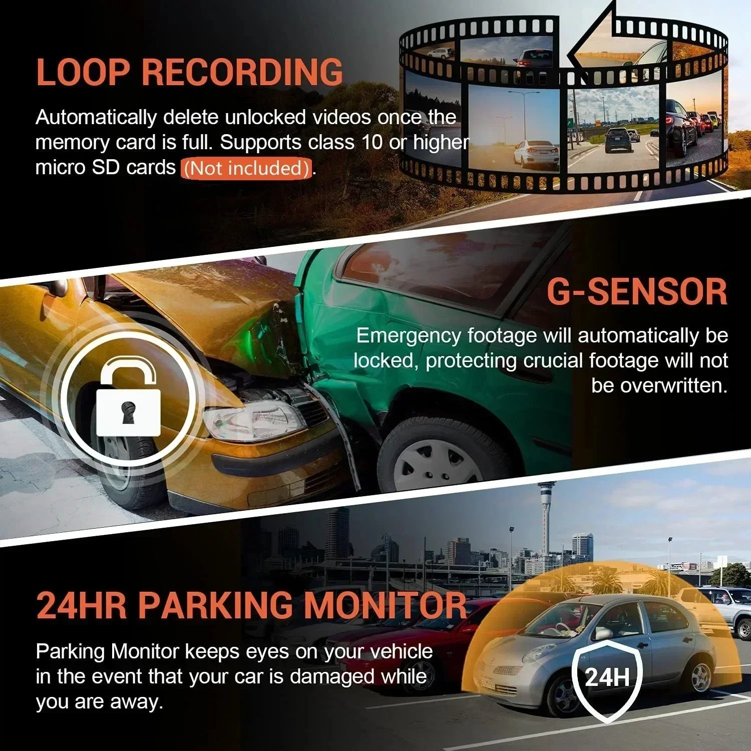 1080P WIFI Dual camera Dash Cam for cars,Front And Inside,car camera with IR Night Vision,Loop Recording,wide angle Car DVR Came - Evallys.com