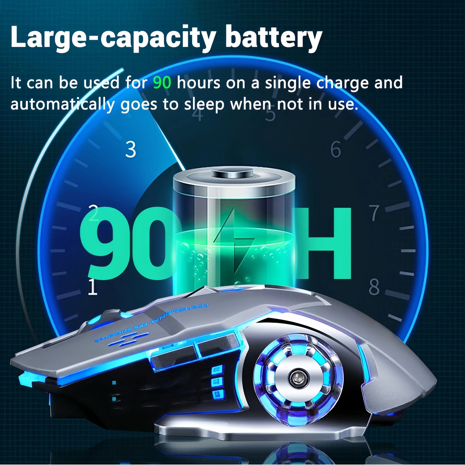 2.4G Wireless Mouse Bluetooth Mouse RGB Backlit Gaming Mouse Rechargeable Mice Silent Mouse 3600 DPI Mouse for Macbook Laptop - Evallys.com