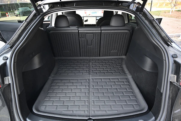 NovaAcc For Tesla Floor Mats Model Y 2017-2024 Left Rudder All Weather Waterproof Trunk Mats Cargo Liner Trunk Accessories - Evallys.com # #