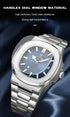 POEDAGAR Luxury Casual Watch Top Brand Fashion Square Dial Stainless Steel Calendar Luminous Waterproof Men Watch Male Clock+Box - Evallys.com