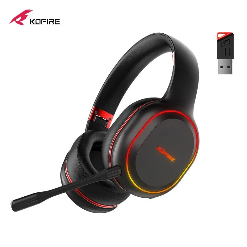 Kofire UG-05 Gaming Headphones 2.4G BT5.0 Wireless Headset With Mic RBG Light Vibration Bluetooth Earphone For PS4 PS5 PC Switch - Evallys.com