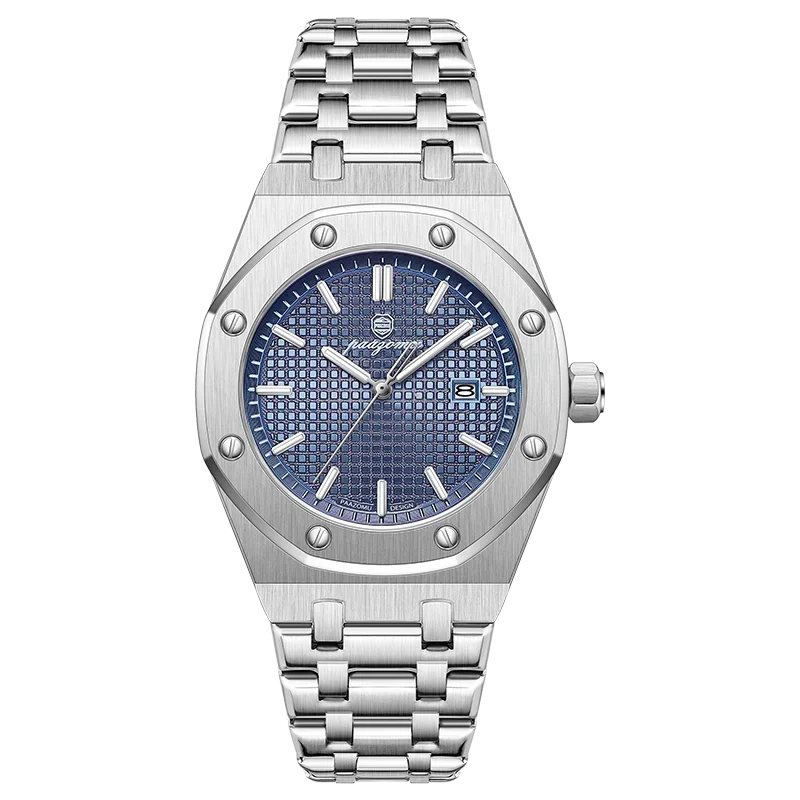 PENGAGAR Square Luxury Men Wristwatch Waterproof Luminous Date Stainless Steel Male Clock Business Sports Quartz Watches For Men - Evallys.com