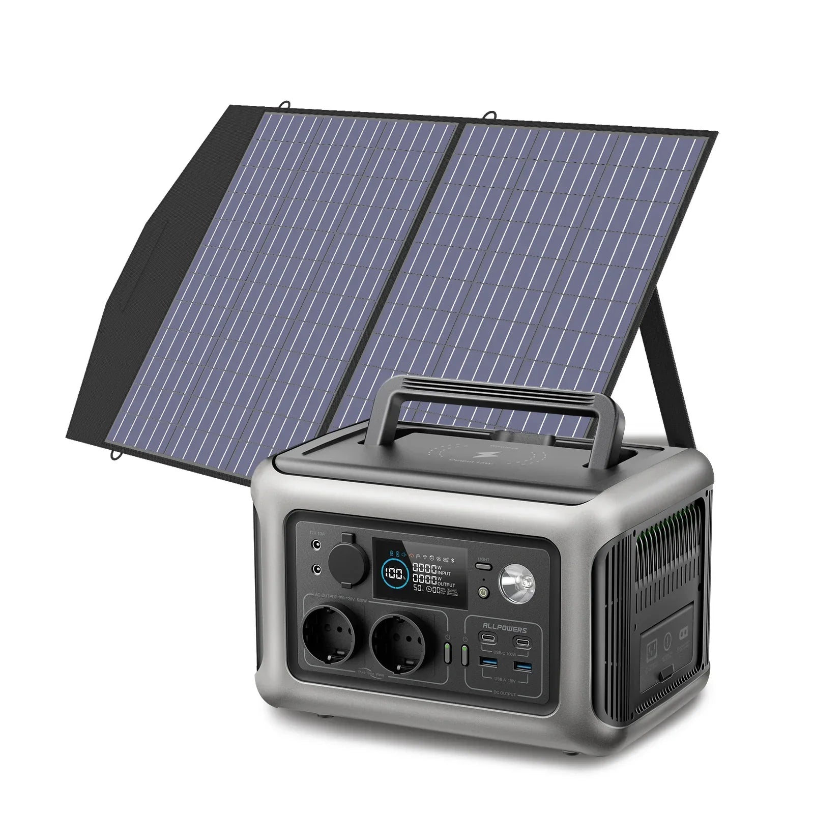 ALLPOWERS R600 Solar Generator with Solar Panel included, 600W 299Wh LiFePO4 Portable Power Station with Solar Charger for Camp - Evallys.com