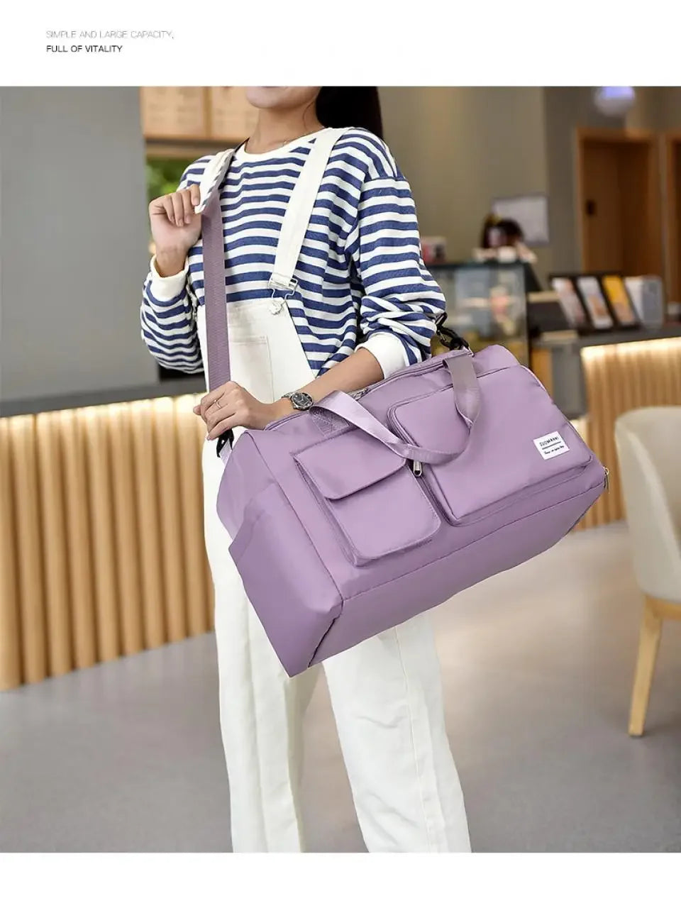UNIXINU Carry On Travel Bag Large Capacity Weekender Overnight Duffle Bags with Shoe Compartment Sports Fitness Bags for Women - Evallys.com
