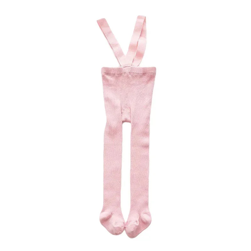 Children s Solid Color Winter Leggings with Stretchable Suspender Tights for Girls and Boys - Infant and Toddler Baby Pantyhose - Evallys.com