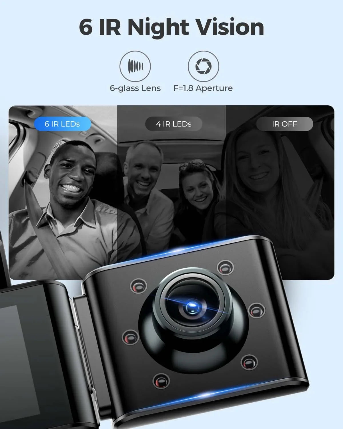 Upgrade AZDOME M550 Pro Car DVR Dash Cam 4K 5.8Ghz WiFi 2/3 Cameras Front/Cabin/Rear Cam GPS Night Vision Parking Monitor داش كا - Evallys.com