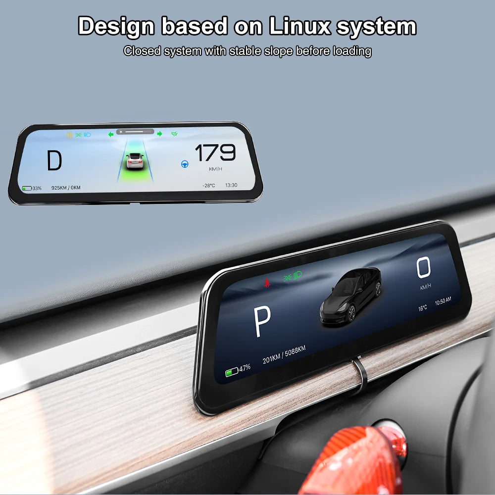 Onlysay Hud Head-Up Display Korean Support Wireless CarPlay OTA Update 9.6 Inch Instrument Display For Tesla Model 3 Y