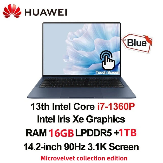 2023 HUAWEI MateBook X Pro Laptop 14.2 Inch i7-1360P 16/32GB 1/2TB 3.1k Touch Screen Notebook Primary Color HDR LTPS PC Computer - Evallys.com # #