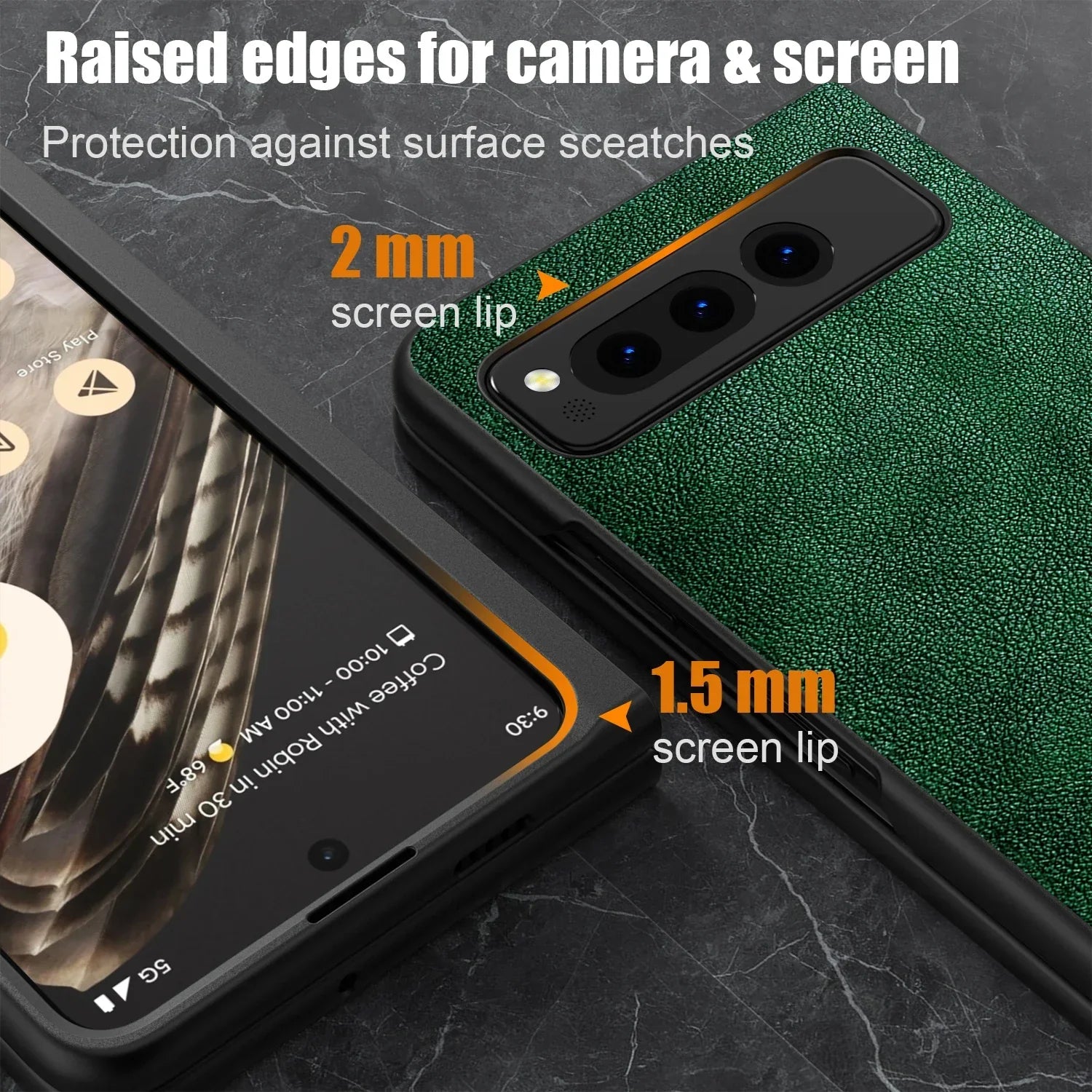PU Leather Case for Google Pixel Fold 5G simply Business style Hard PC with PU 2in1 material - Evallys.com