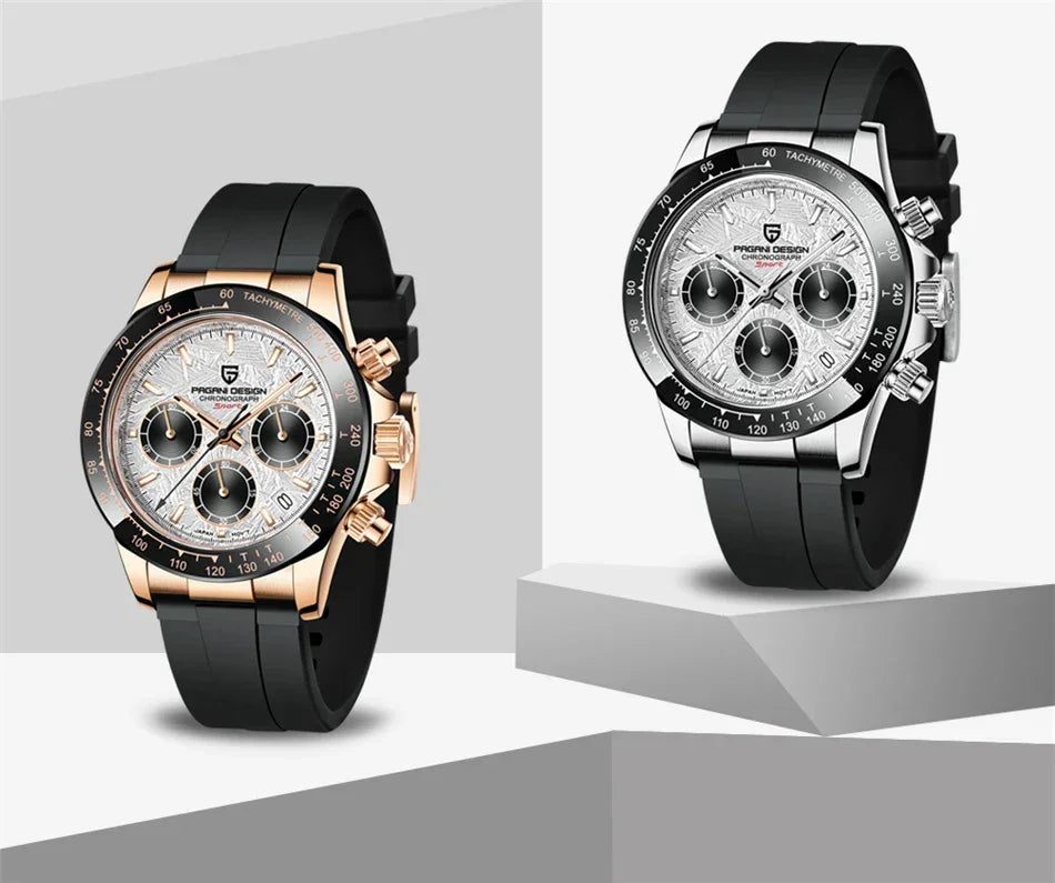 40mm New V2 PAGANI DESIGN Men's Quartz Watches Sapphire Retro Chronograph Stainless Steel Waterproof Watch Men Relogio Masculino - Evallys.com