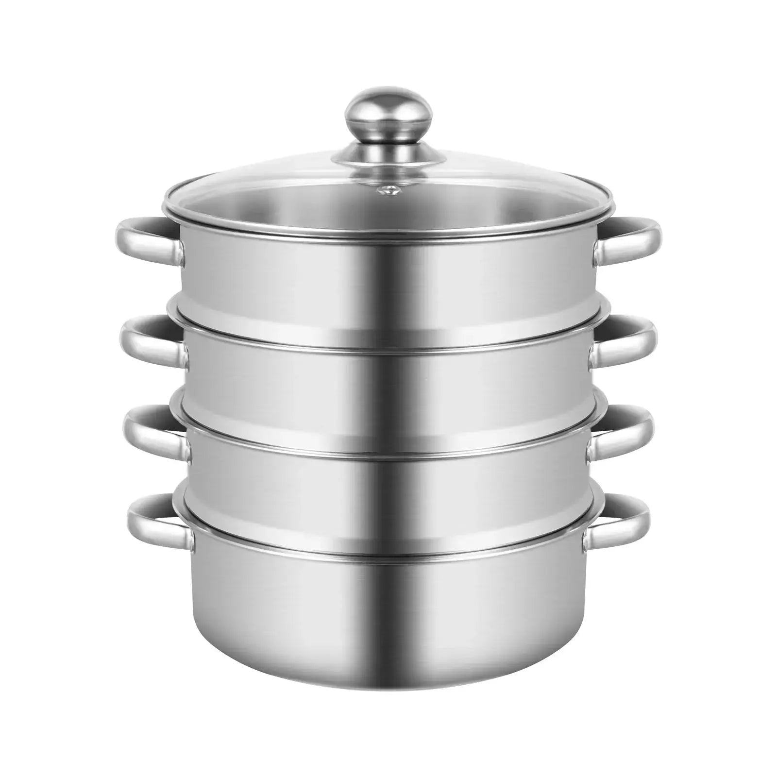 26CM 5 Tier Stainless Steel Steam Cooker Steamer Food Vegetable Pot Kitchen