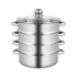26CM 5 Tier Stainless Steel Steam Cooker Steamer Food Vegetable Pot Kitchen