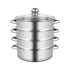 26CM 5 Tier Stainless Steel Steam Cooker Steamer Food Vegetable Pot Kitchen
