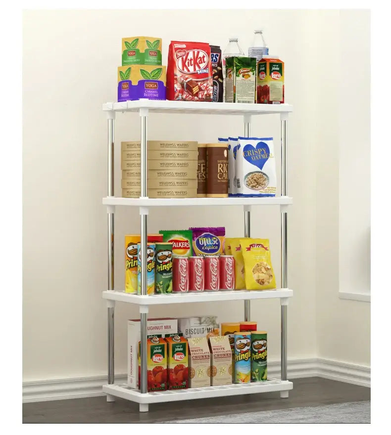 Four-Layer Multi-Functional Storage Rack Bathroom Living Room Organizing Rack Kitchen Bedroom Shelf Plastic Floor-Standing Storage Rack Bathroom Storage Storage Rack