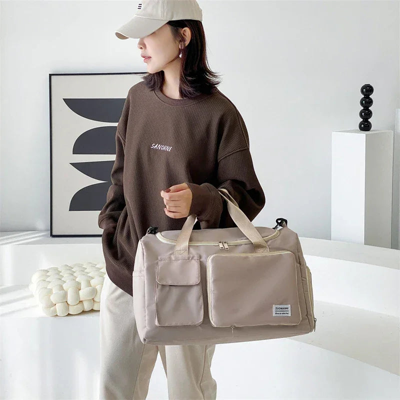 UNIXINU Carry On Travel Bag Large Capacity Weekender Overnight Duffle Bags with Shoe Compartment Sports Fitness Bags for Women - Evallys.com