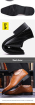 Luxury Men’s Leather Brogue Oxford Shoes – Formal Dress & Office - Evallys.com