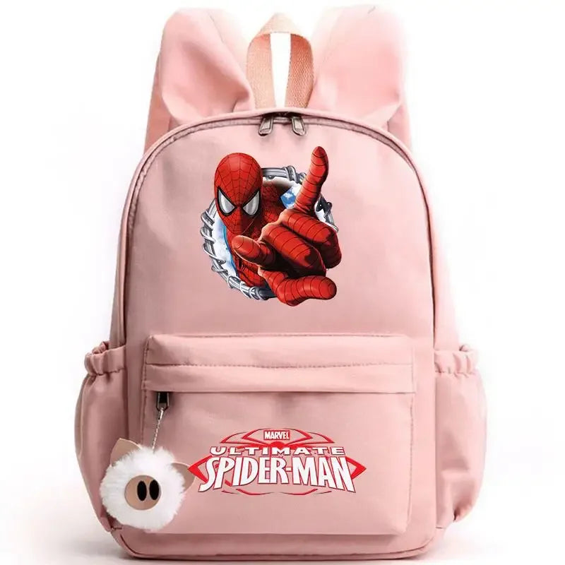 Spider Man Backpack for Girls Boys Teenager Children Rucksack Casual School Bags Travel Rabbit Ears Backpacks Mochila Travel Bag - Evallys.com