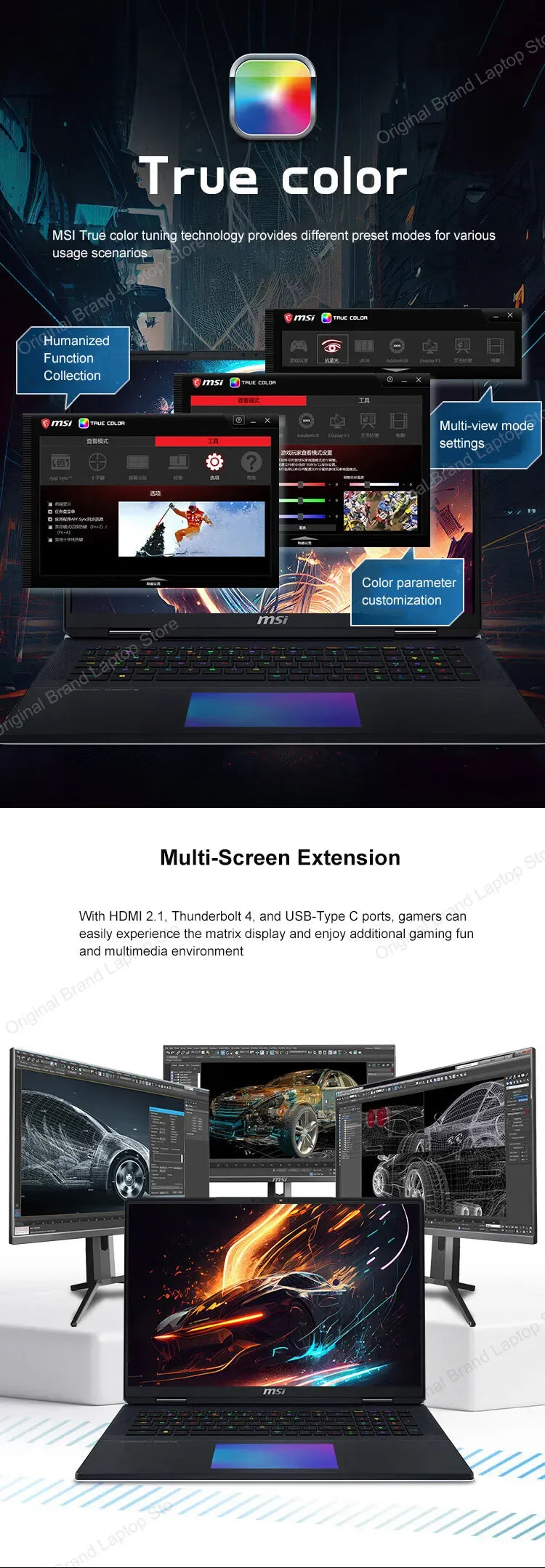 2024 MSI Titan 18 Ultra Gaming Laptop 18 Inch UHD 4K Mini LED 120Hz IPS Screen Notebook i9-14900HX 64GB 2TB RTX4080 Netbook PC - Evallys.com