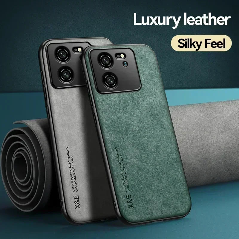 Luxury Shockproof Case for Xiaomi 13T Pro Protective Cover Built-in Magnetic Car Holder Protection Phone Coque Fundas - Evallys.com # #