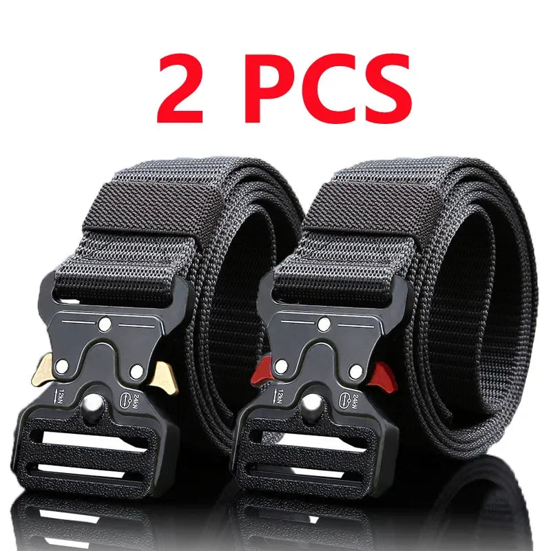2pcs Versatile Men's Tactical Belts - Durable, Adjustable Design - for Outdoor Hunting & Sports Enthusiasts - Evallys.com