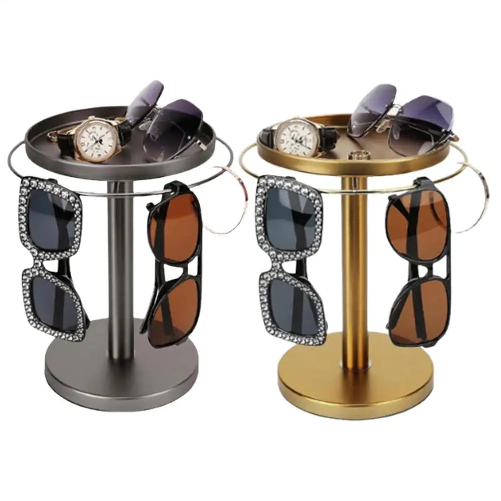 Sunglasses Holder Organizer 360Rotatable Stainless Steel Eyeglasses Display Stand Eyewear Storage Rack For Desk Dresser