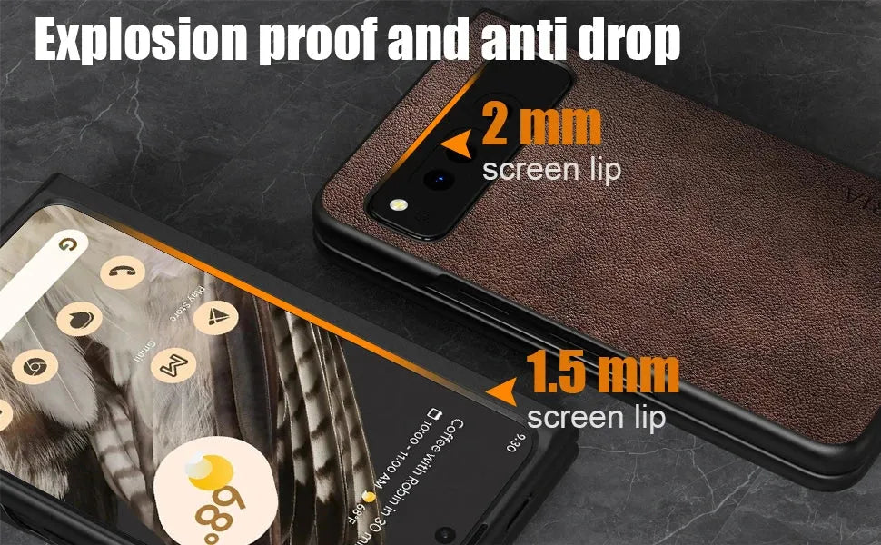 PU Leather Case for Google Pixel Fold 5G simply Business style Hard PC with PU 2in1 material - Evallys.com