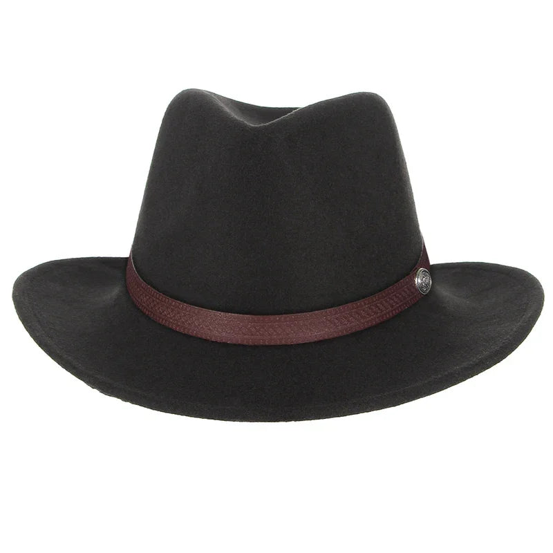 GEMVIE Western Fedora Cowboy Hat – Unisex Wide Brim Sombrero - Evallys.com
