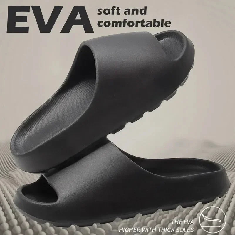 Men’s Cloud Slides – Thick Sole EVA Sandals for Summer Beach & Home - Evallys.com
