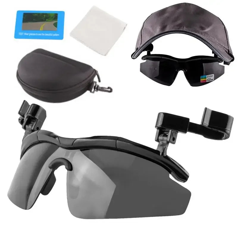 Adjustable Tac Outdoor Polarized Fishing Glasses Hat Visors Sport Clips Hat Clip On Sunglasses For Biking Hiking Golf Eyewear - Evallys.com