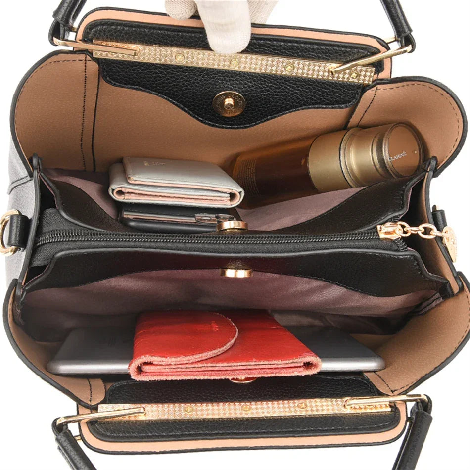 2024 Luxury Women Designer 3 Layers Shoulder Crossbody Sac Ladies Large Capacity Leather Handbags Shopper Brand Messenger Totes - Evallys.com