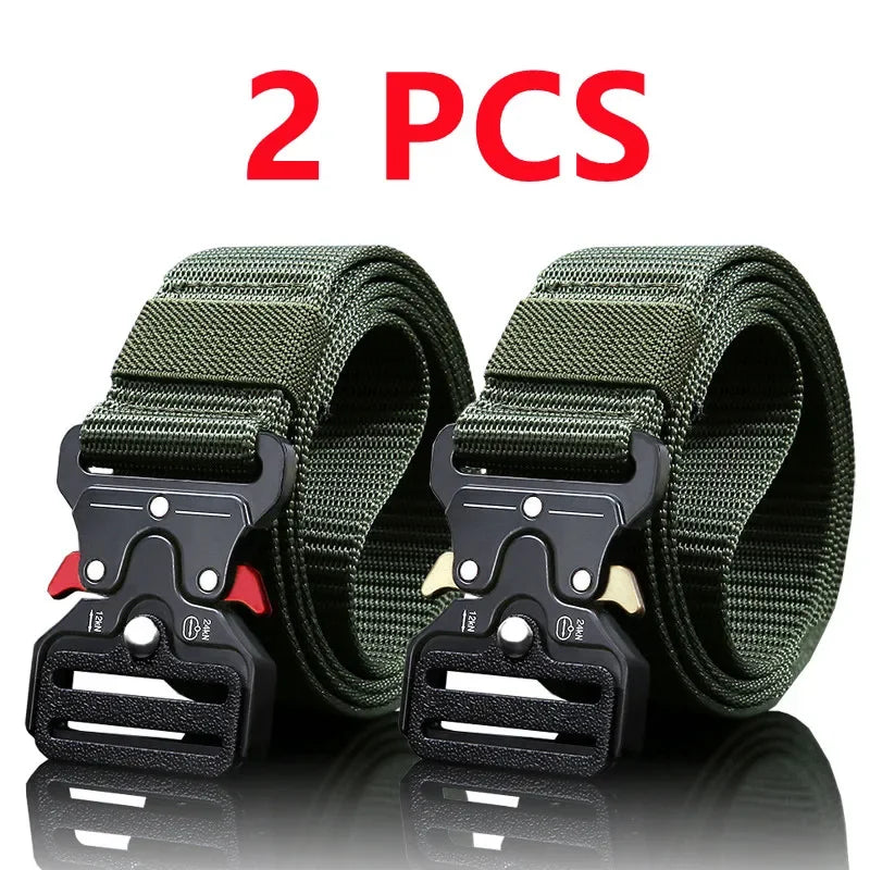 2pcs Versatile Men's Tactical Belts - Durable, Adjustable Design - for Outdoor Hunting & Sports Enthusiasts - Evallys.com