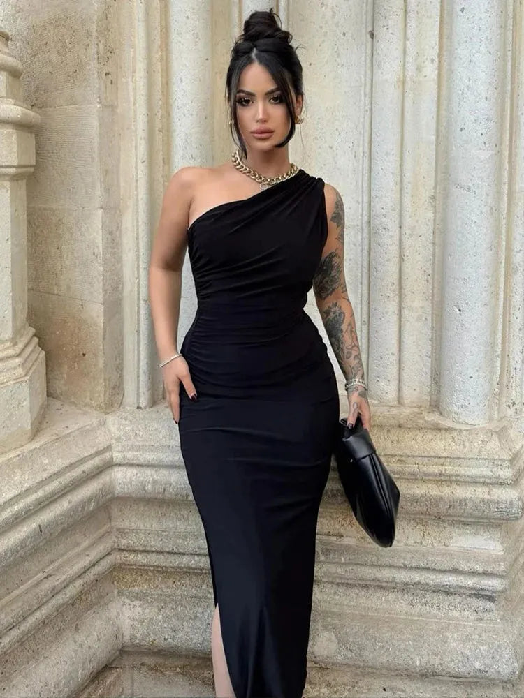 Sexy Split Maxi Dress for Women – Sleeveless Backless Club Dress - Evallys.com
