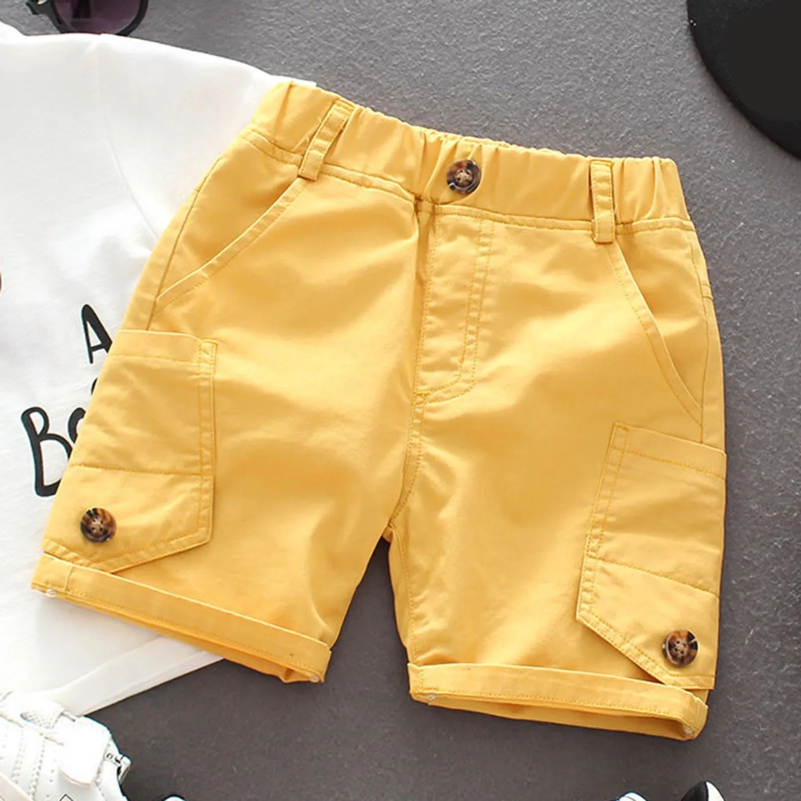 Cotton Shorts Toddler Kids Toddler Baby Boys Solid Spring Summer Cotton Shorts Clothes 18-24 Month Boy Shorts - Evallys.com