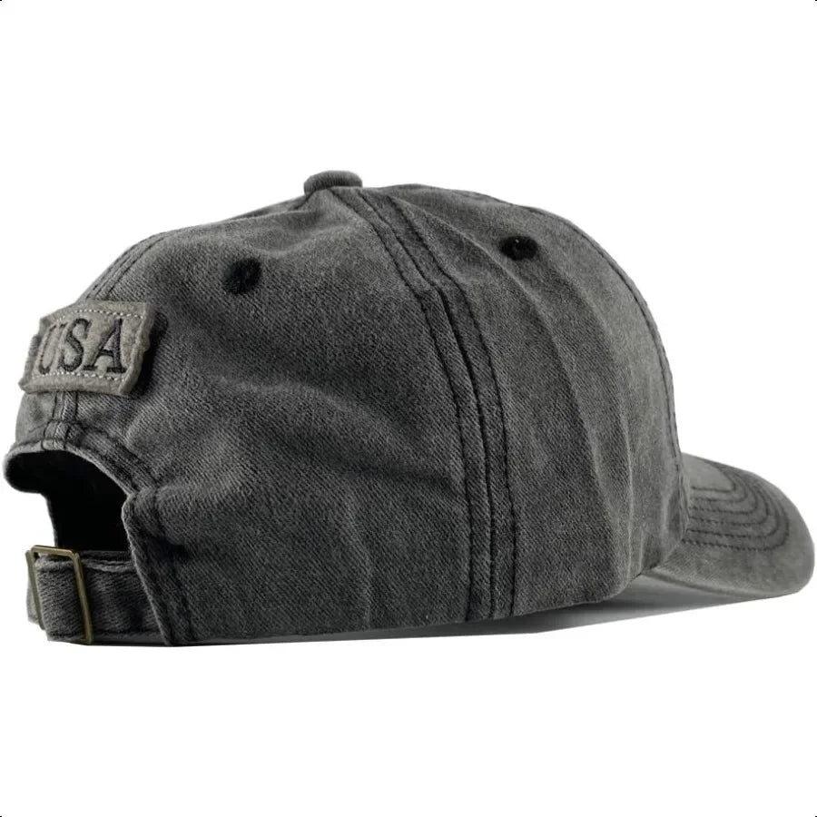 Retro American Flag Baseball Cap – Adjustable Unisex Trucker Hat - Evallys.com