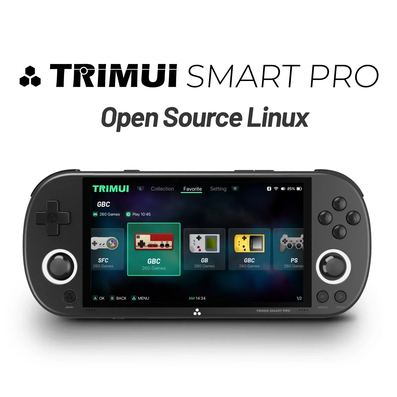 Trimui Smart Pro Handheld Game Console 4.96''IPS Screen Linux System Joystick RGB Lighting Smartpro Retro Video Game Player Gift - Evallys.com