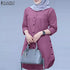 ZANZEA Women’s Abaya Blouse – Casual Islamic Long Sleeve Tops 2024 - Evallys.com