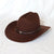 Vintage Western Cowboy Hat – Unisex Wide Brim Leather Jazz Cap - Evallys.com