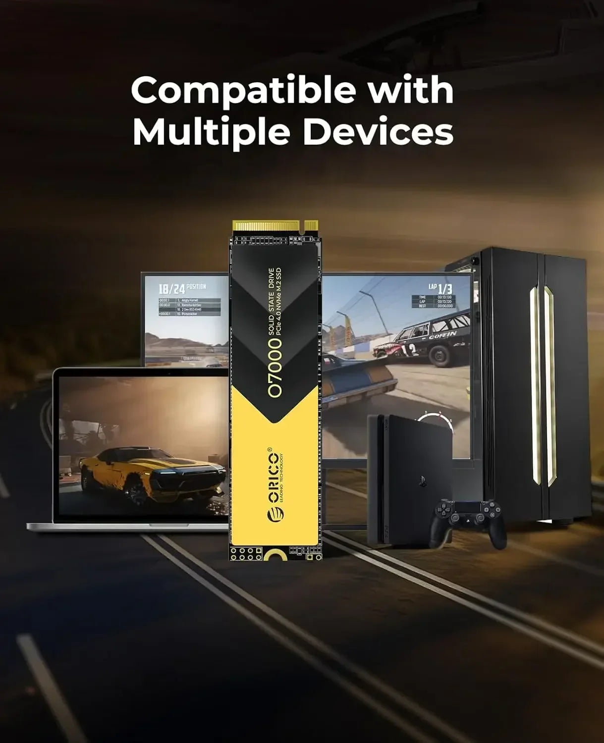 ORICO PCIe4.0 M.2 NVMe SSD PS5 Gaming 7400MB/S Internal Solid State Drive M Key 2280 SSD for Content Creators 1TB/2TB/4TB O7000 - Evallys.com