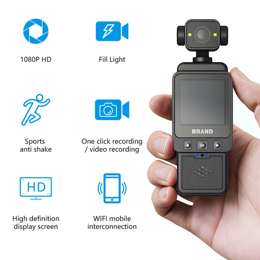 New 1080P Action Camera HD 180 ° Rotating Mini Portable Camera WiFi Sports Wearable Body Camera Travel Bicycle Driver Recorder - Evallys.com