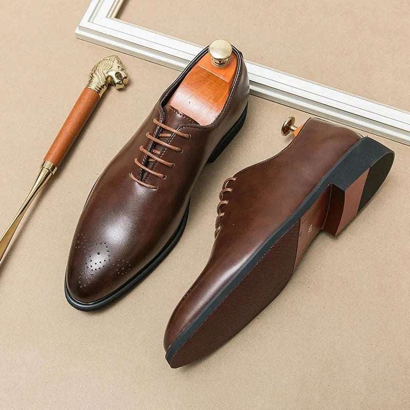 Luxury Men’s Leather Oxford Shoes – Formal Wedding & Office Footwear - Evallys.com